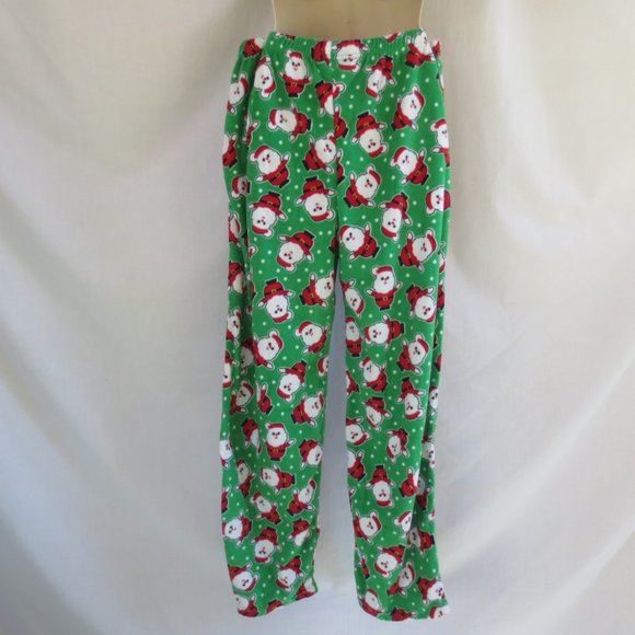 New #followme Green White & Red Santa Print Cozy Fleece Lounge Pajama Set XL - Picture 7 of 10